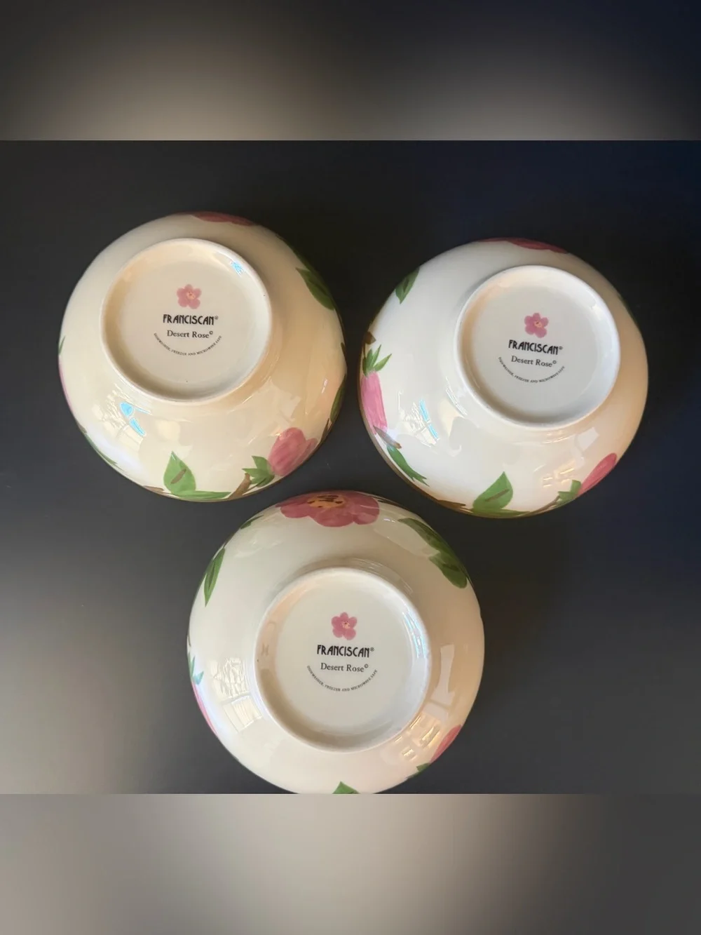Franciscan Desert Rose Oatmeal Cereal Bowls Set of 3 5.5” Replacement USA